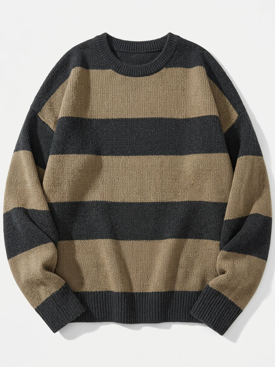 New Loose Bottoming Sweater Casual Versatile Striped Pullover
