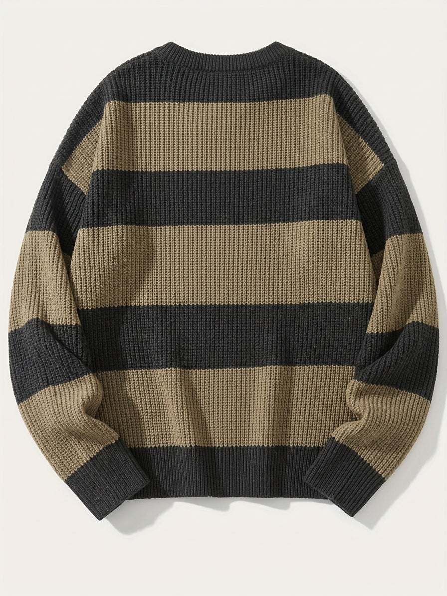 New Loose Bottoming Sweater Casual Versatile Striped Pullover